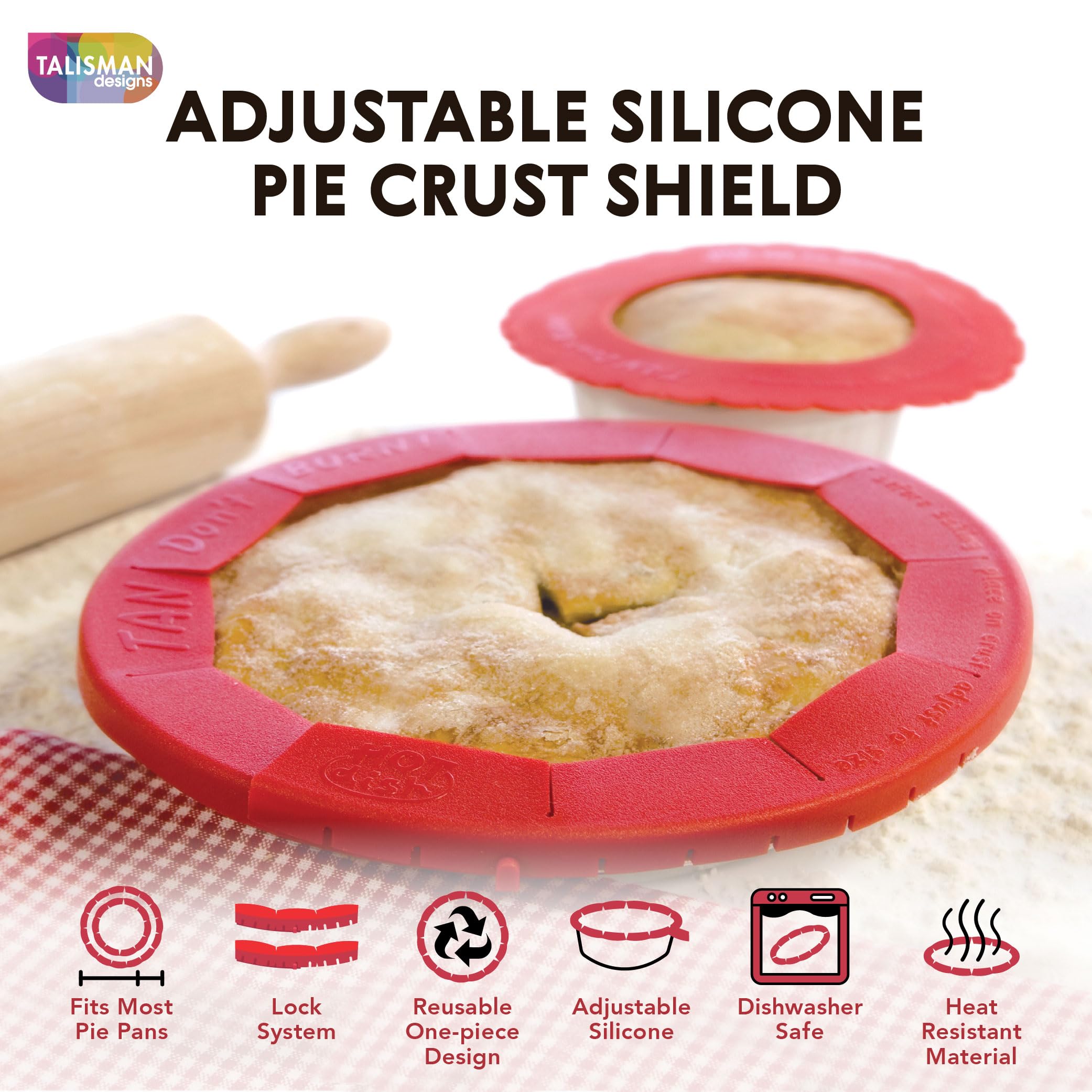 Talisman Designs pie shield centers the browning for golden results