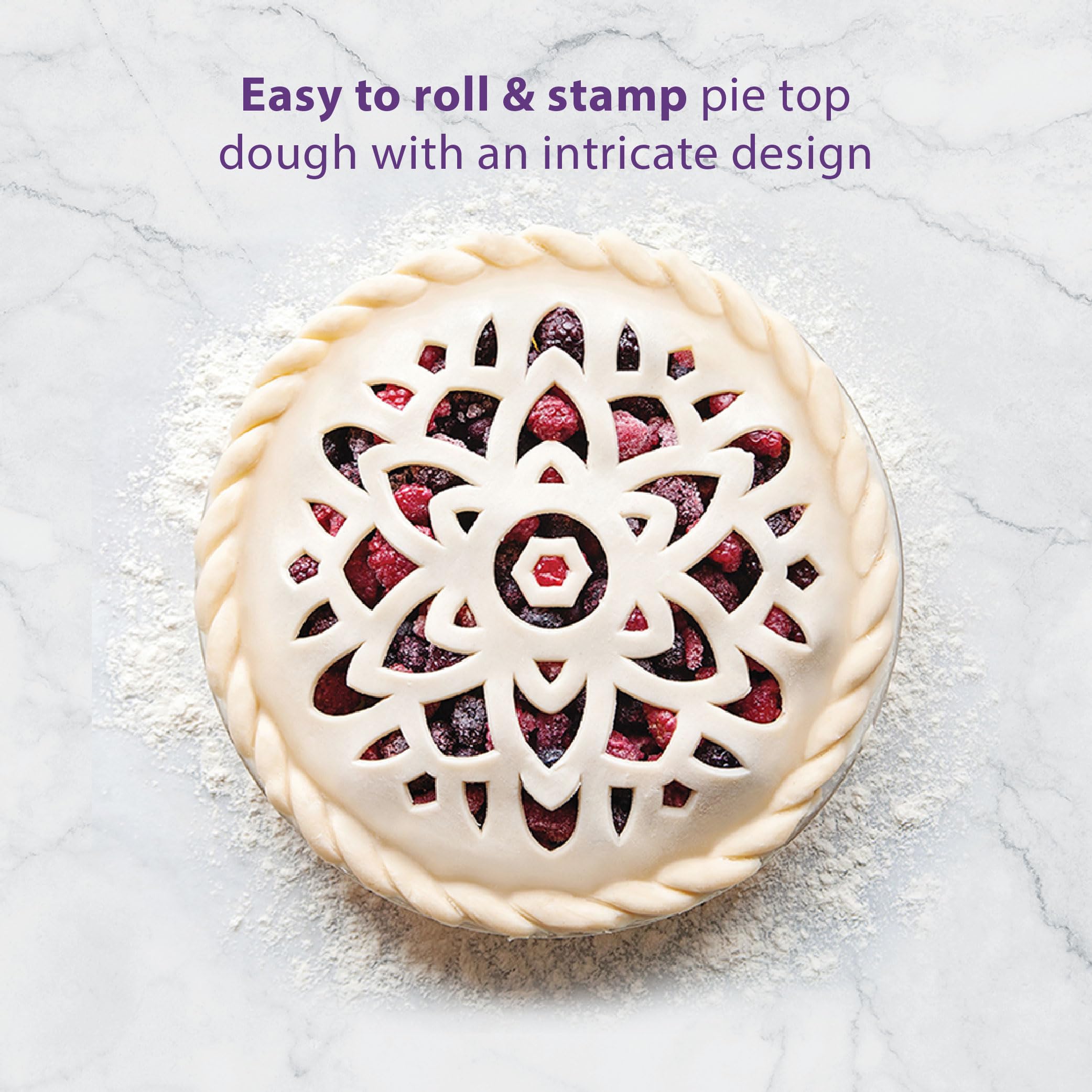 Talisman Designs Pie Top Cutter creates a 10-inch decorative crust.