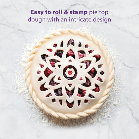 Talisman Designs Pie Top Cutter creates a 10-inch decorative crust.
