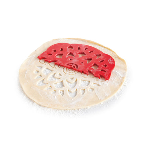 Talisman Designs Pie Top Cutter BPA-free material and dishwasher-safe.