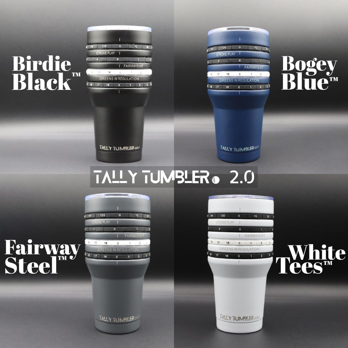 Tally Tumbler Golf Bogey Blue fits standard cup holders for easy travel.