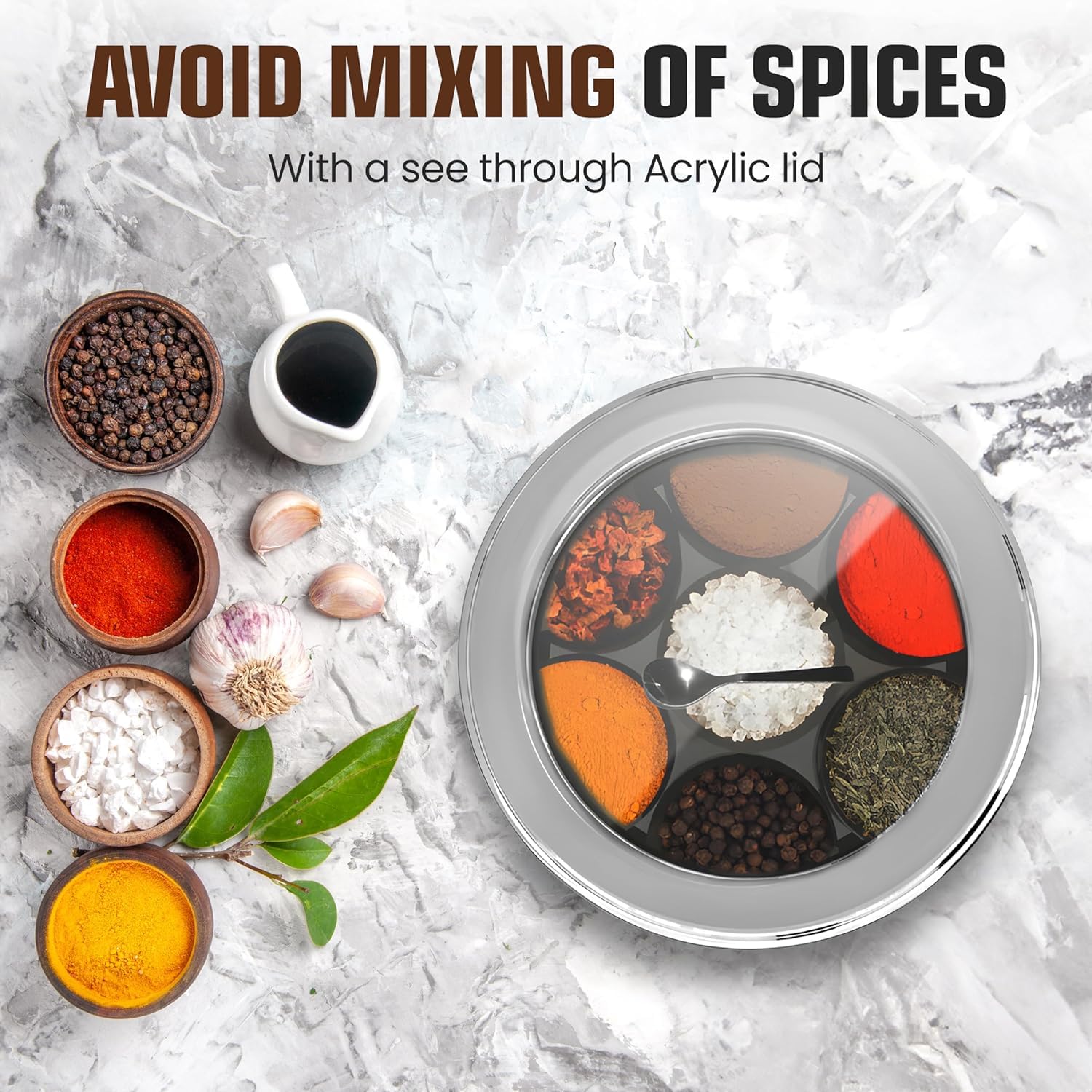 Taluka keeps dry and wet ingredients separate, minimizing cross-flavor transfer.