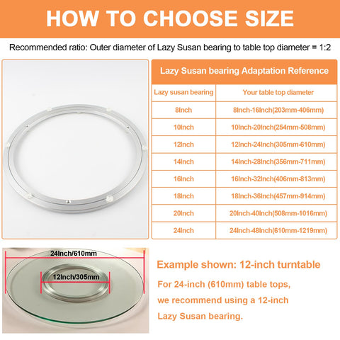 TamBee lazy Susan outer ring close-up demonstrates 300mm diameter for wide shelves.