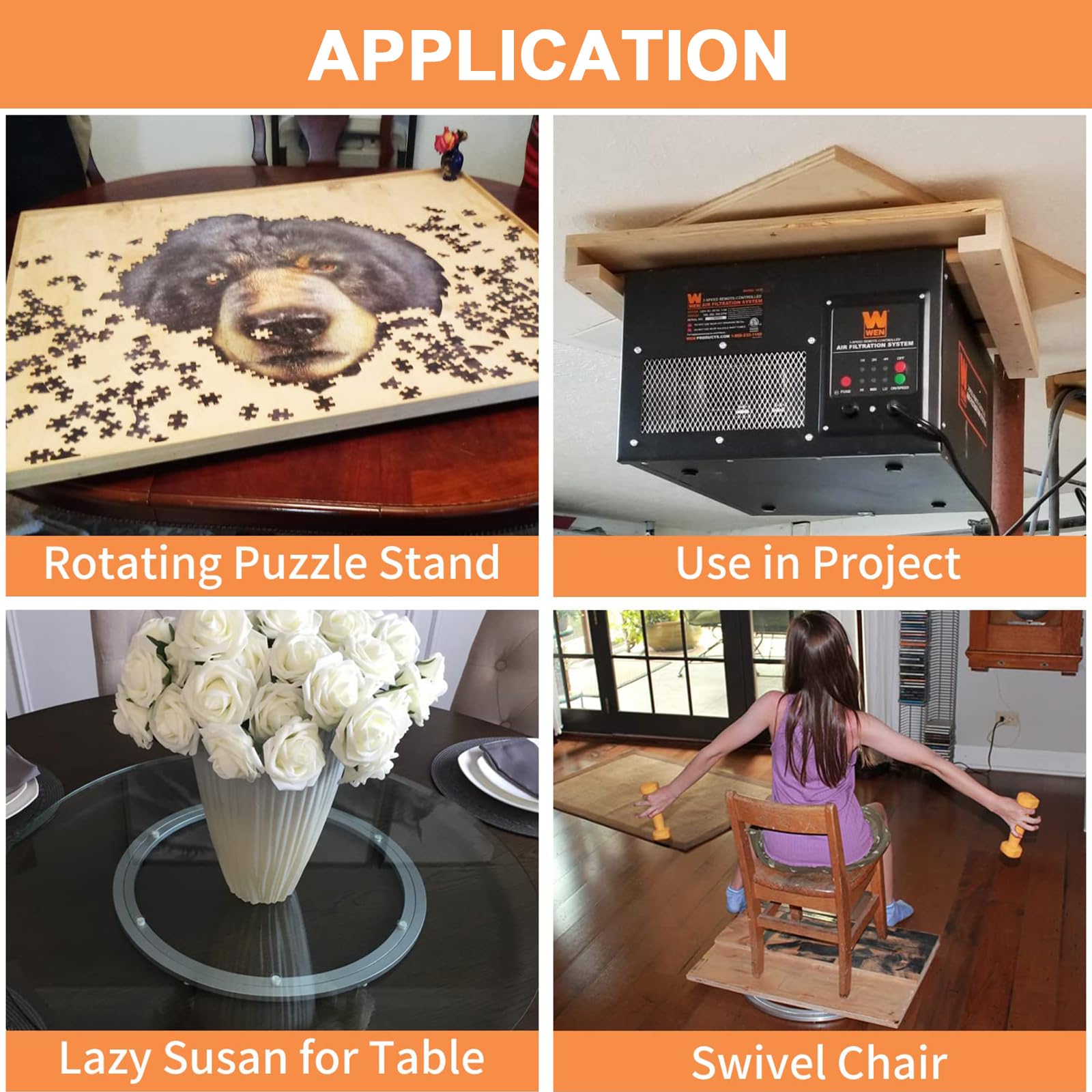 TamBee lazy Susan loaded with spices shows practical storage efficiency.
