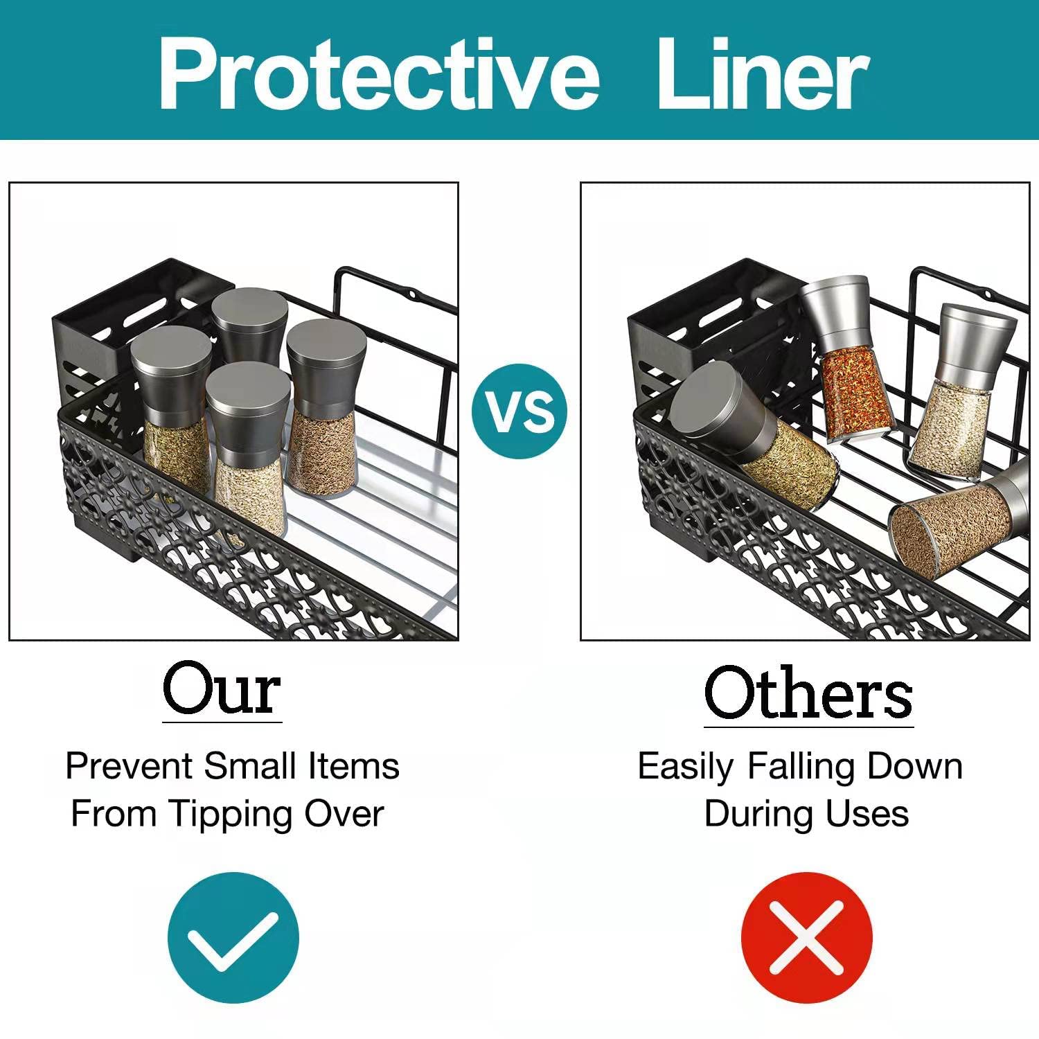 Tamomic multi-use kitchen organizer supports spices, utensils, and gadgets.