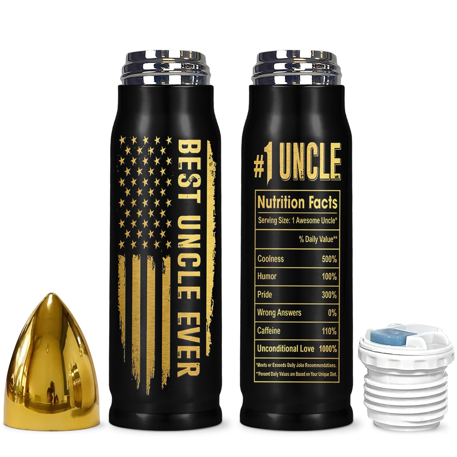 TAMUNBEE Uncle Gifts travel bullet tumbler 17oz kept for on the go use with hot beverage