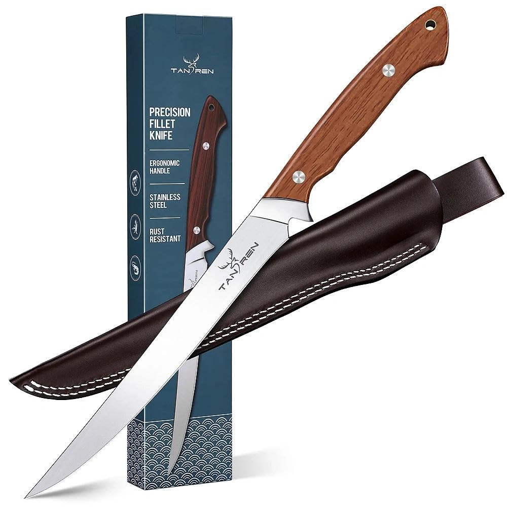 Tan Ren fillet knife 9-inch blade for precise fish filleting and clean cuts.