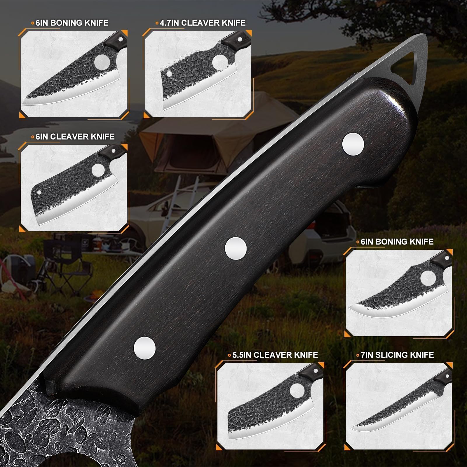 TAN REN leather roll bag keeping knives organized and protected.