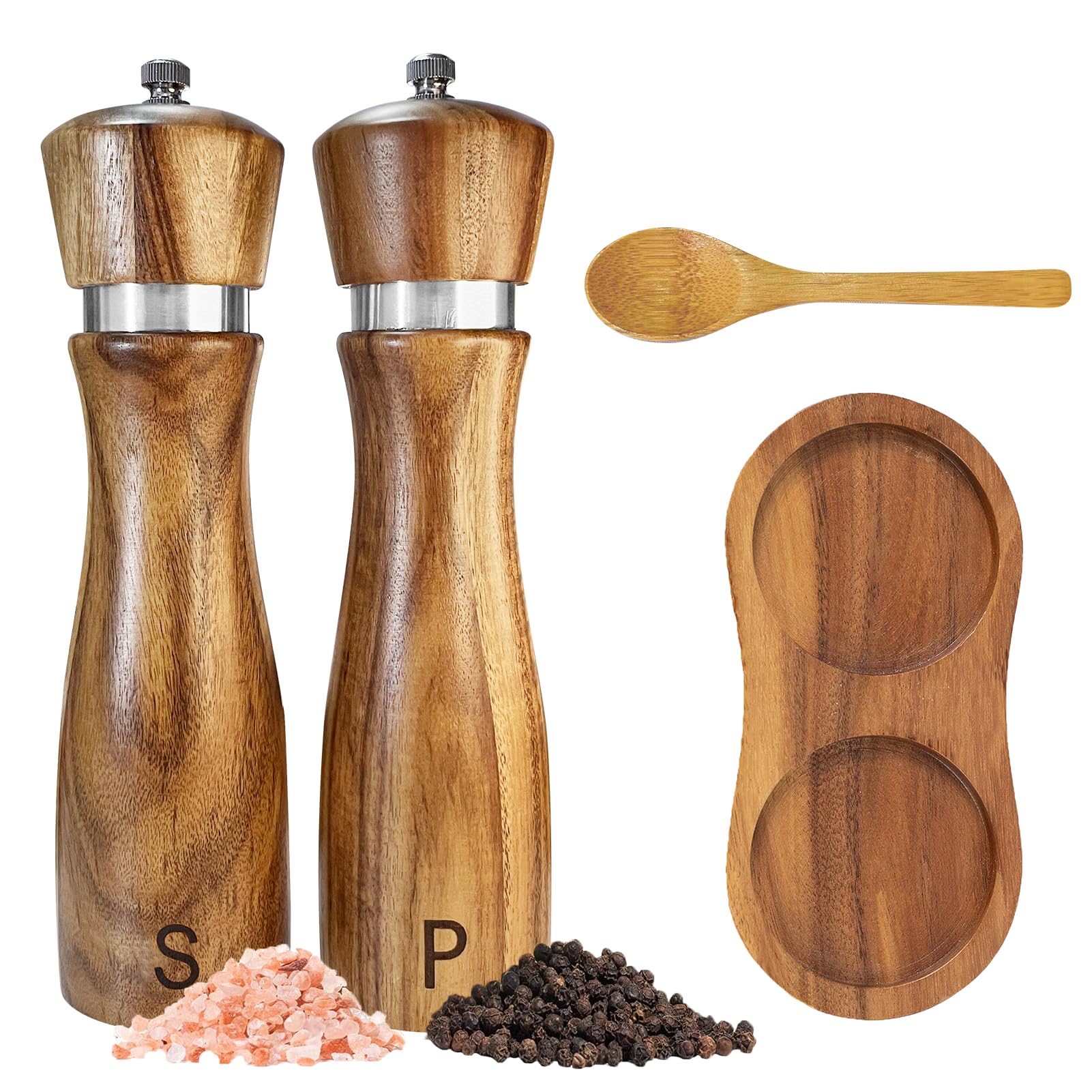 TanAndLin wooden grinders in acacia wood for fresh flavor and durability.