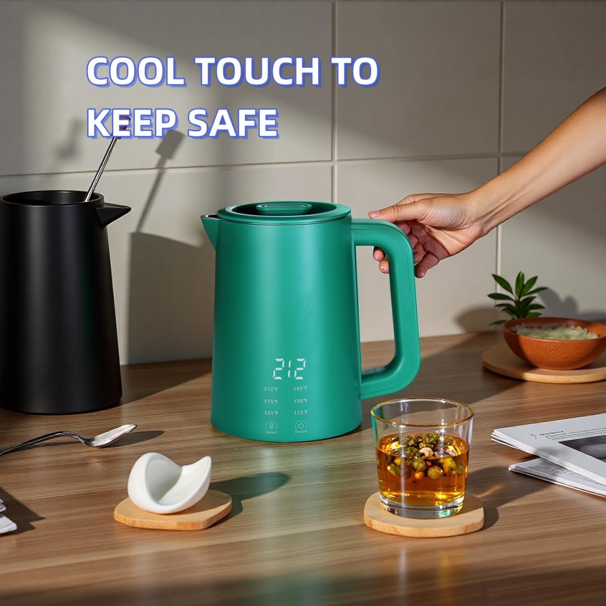 Tanannbay compact travel kettle fits easily in luggage.