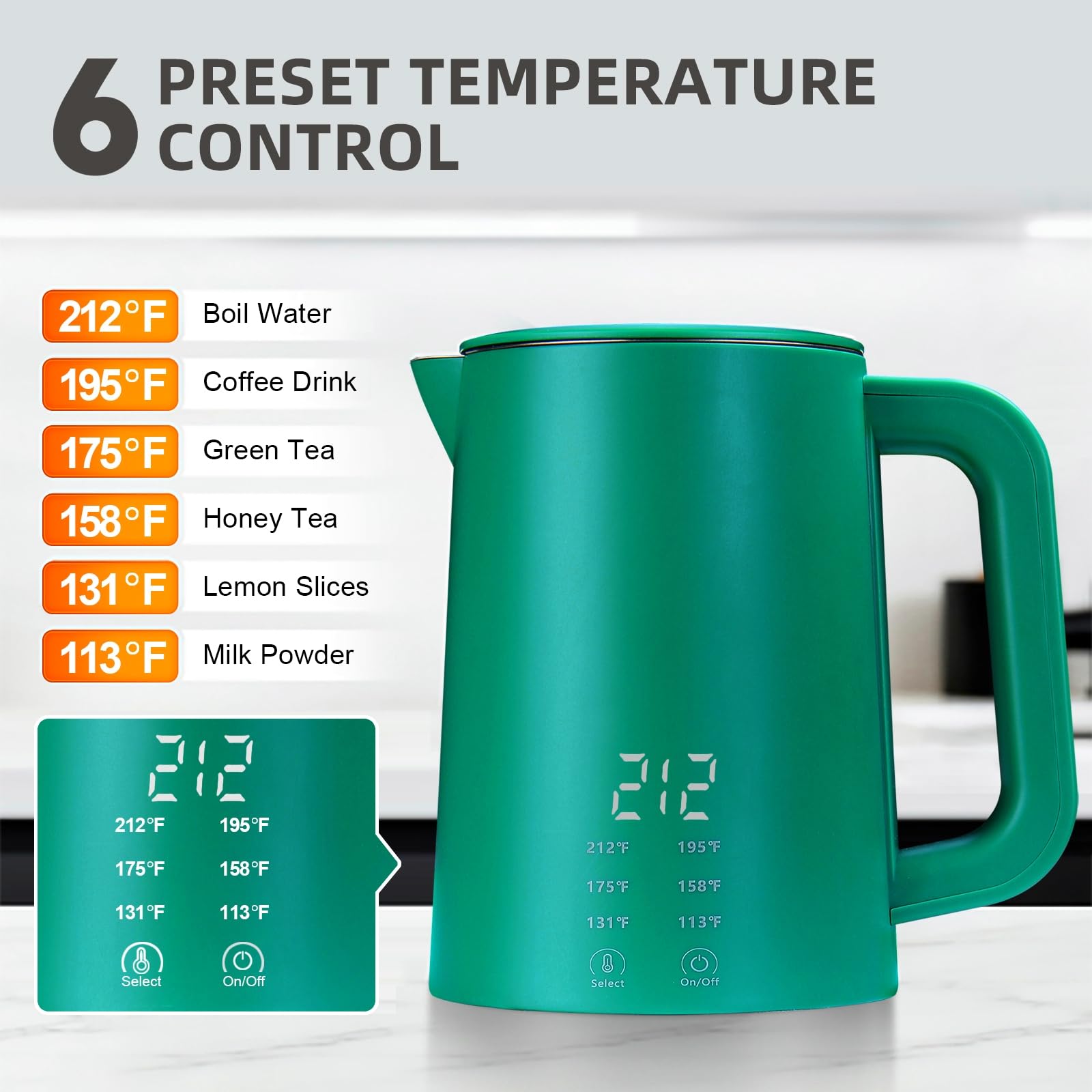 Tanannbay temperature control panel showing six precise settings.