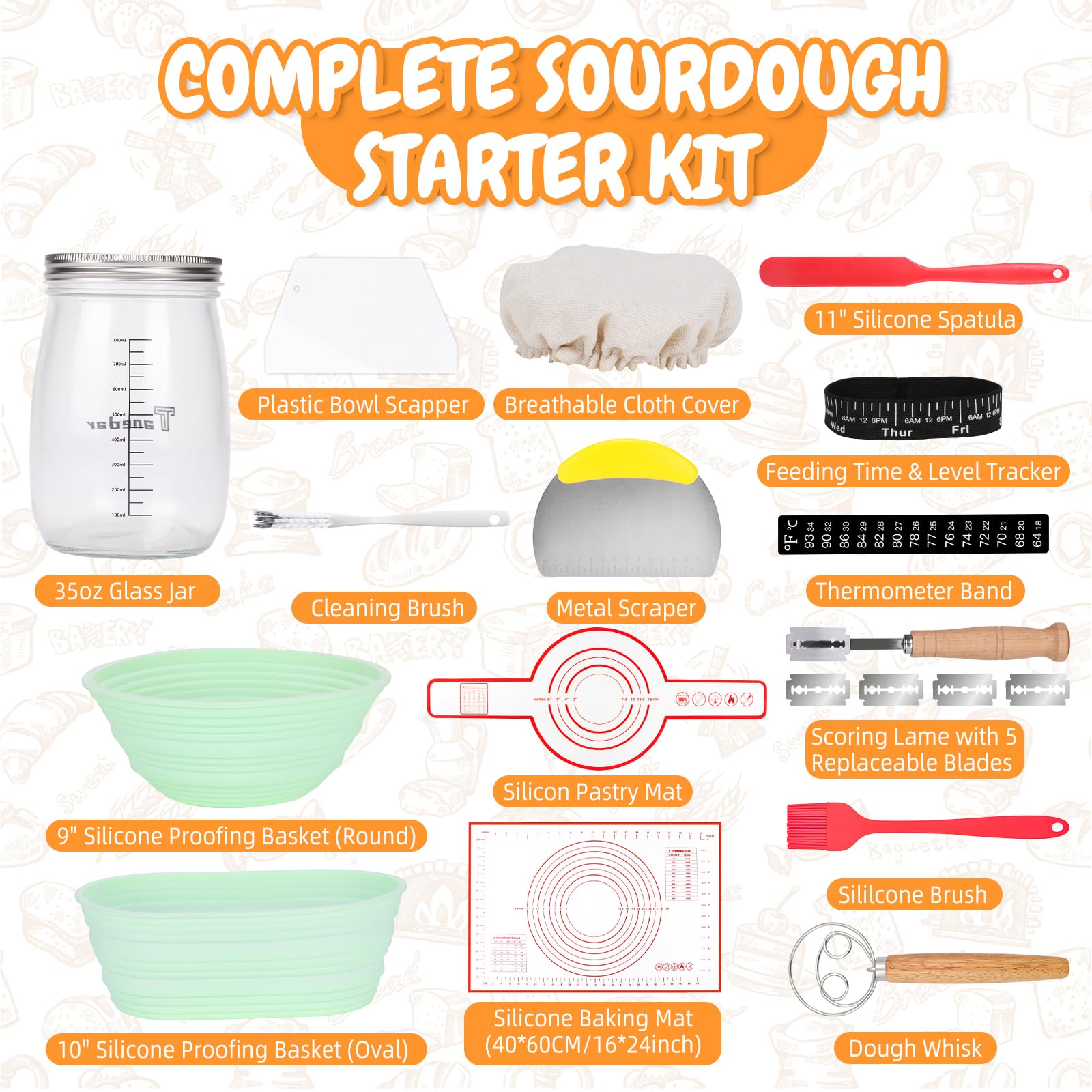 Tanedar silicone proofing basket round for even fermentation and easy cleanup.