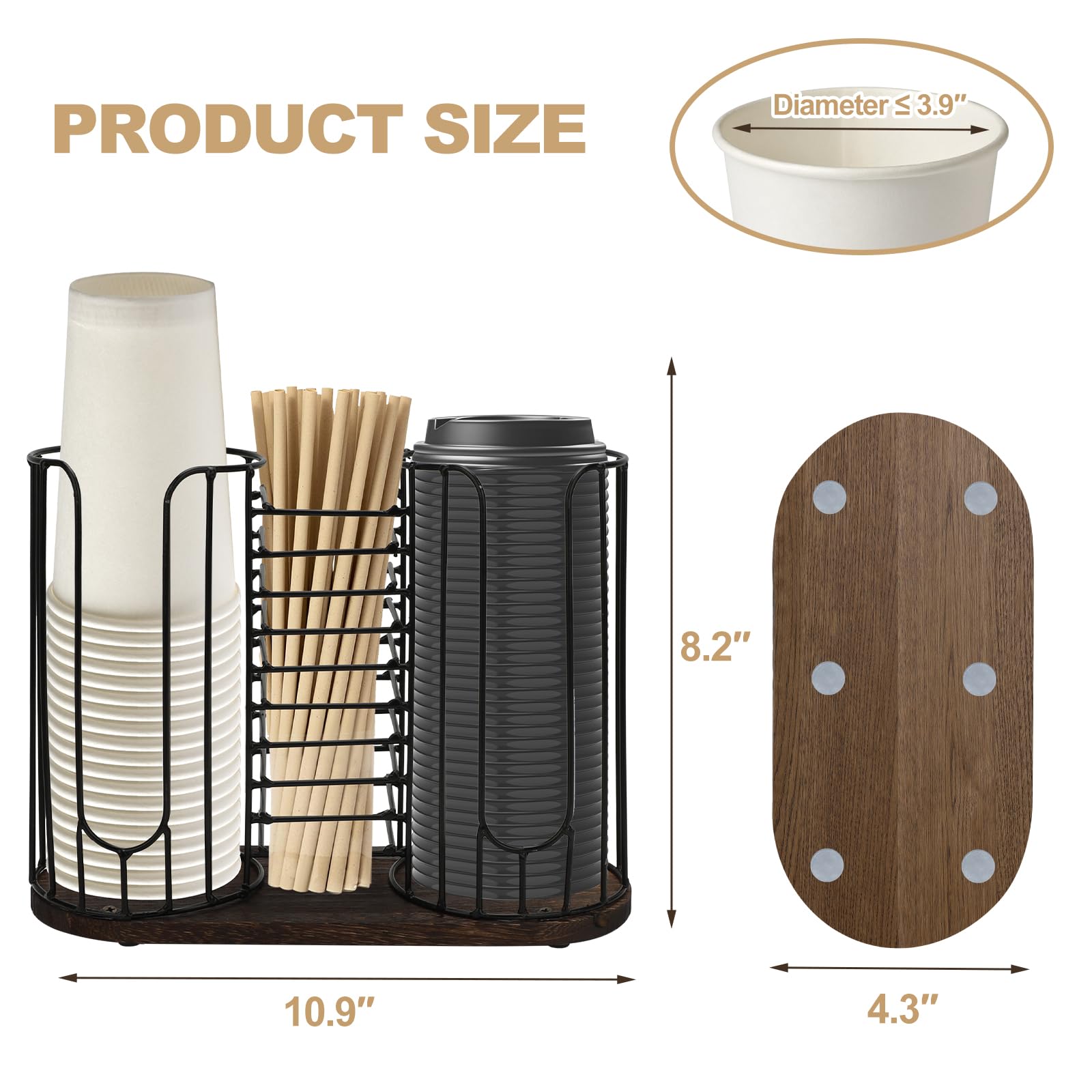 Tanggiteck disposable cups organizer highlights quick cup grabs for busy coffee counters.