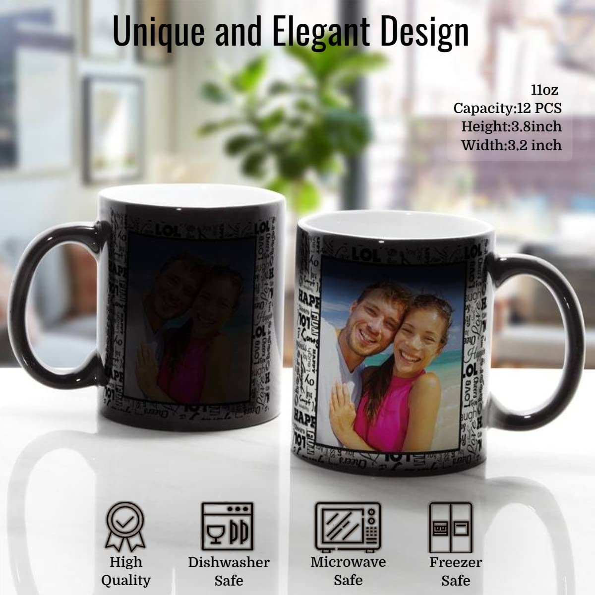 TANGLONG black glossy sublimation mug with durable coating for daily use.
