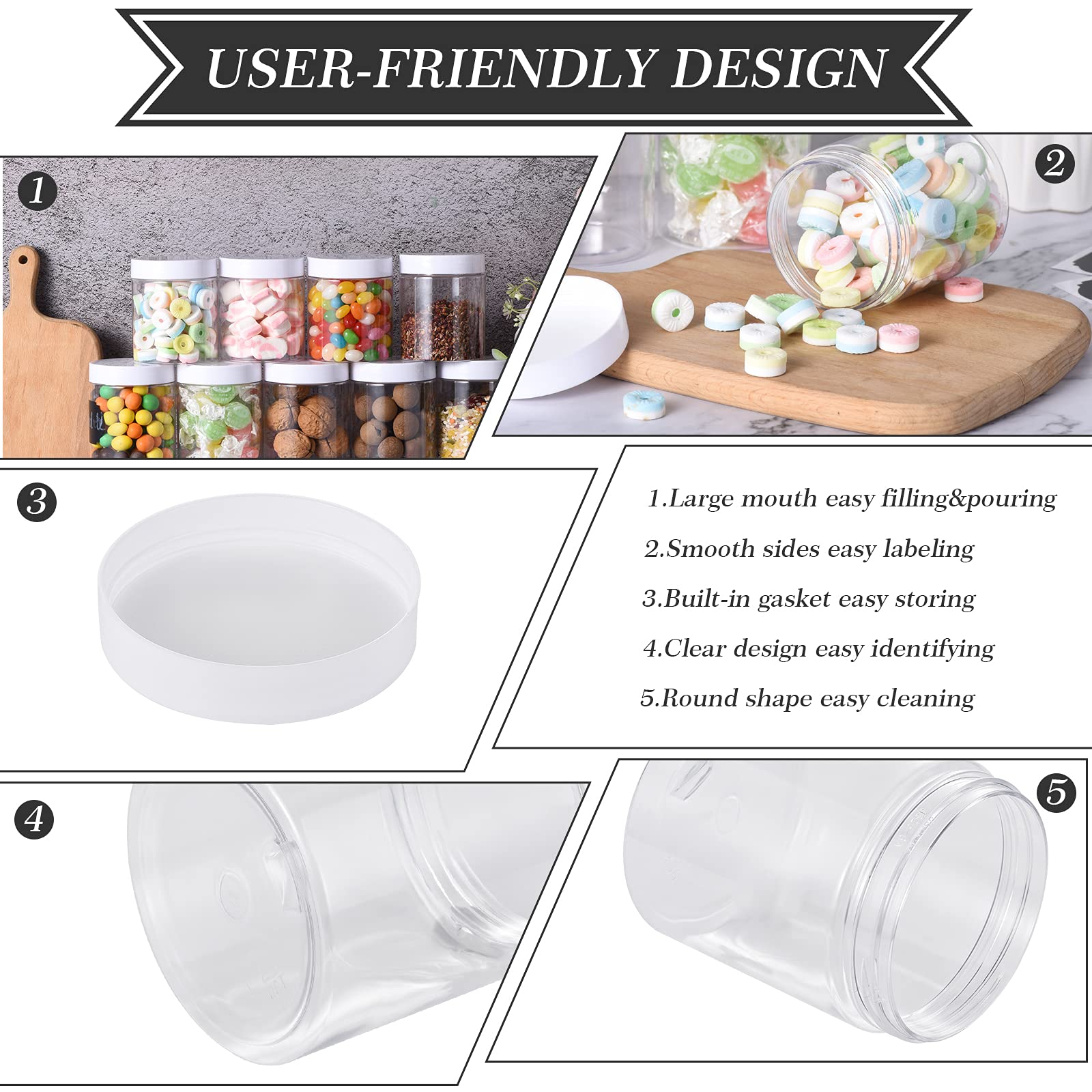 TANGLONG clear jar for body butter or cosmetics storage.