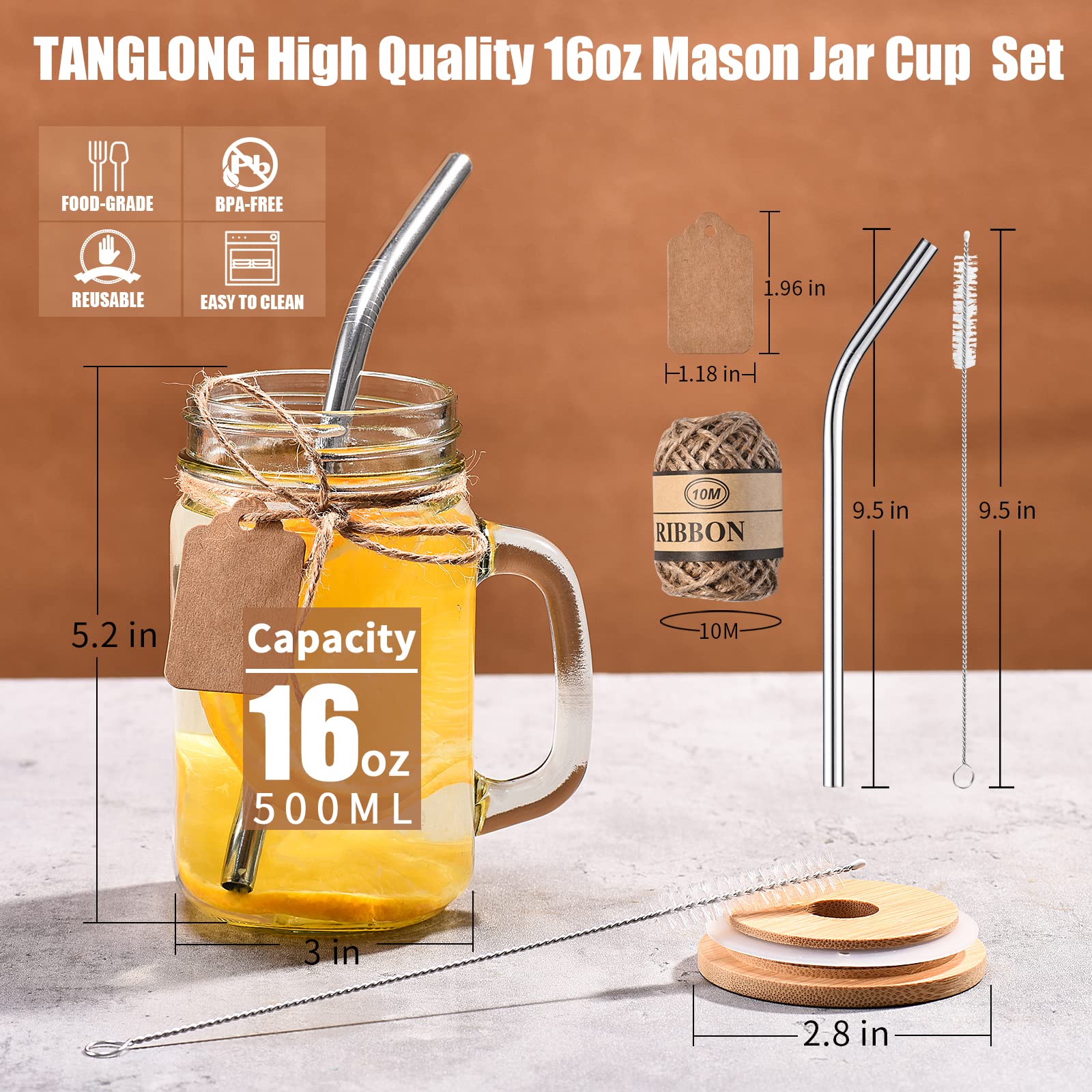 TANGLONG 304 stainless steel straw demonstrates durable, reusable sipping.