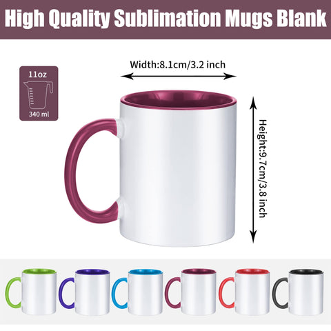 TANGLONG sublimation mugs 11oz six colors with two of each for variety