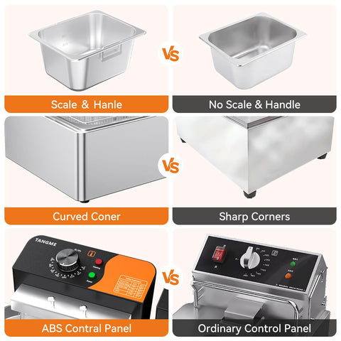 TangMe deep fryer heating tubes for quick oil heat-up and stable temps