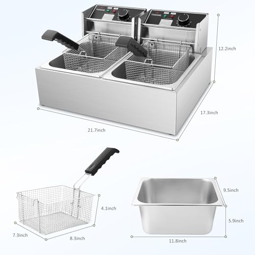 Tangme dual-tank control panel enabling precise temperature management for consistent frying.