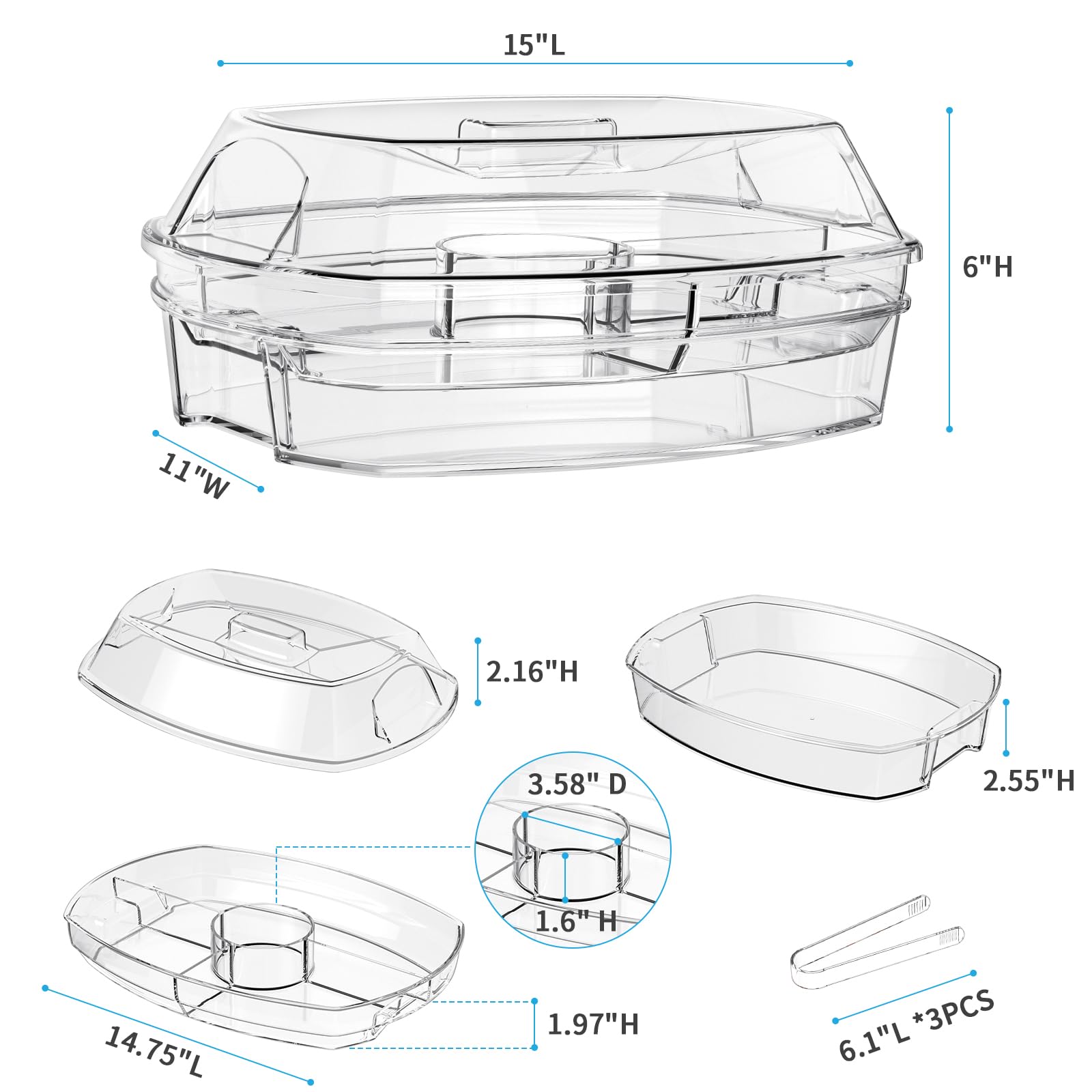 Removable ice container under the lid keeps the display cool while serving