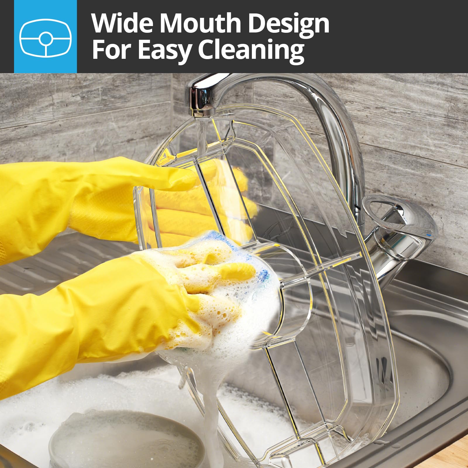 Includes tongs for easy, hygienic self-service at events