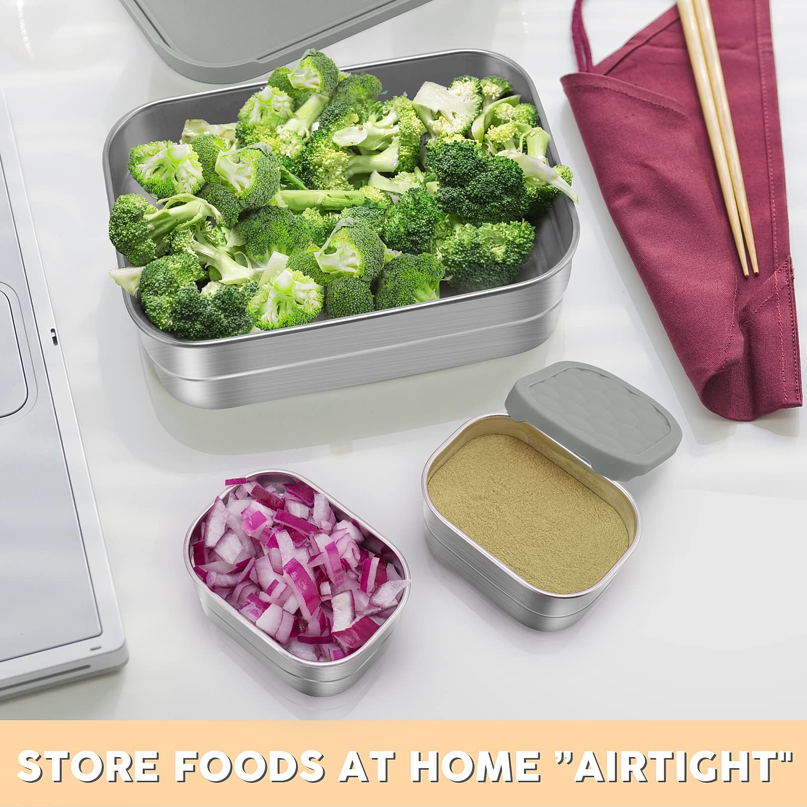 Tanjiae dishwasher-safe metal lunch box simplifies cleanup and reuse.