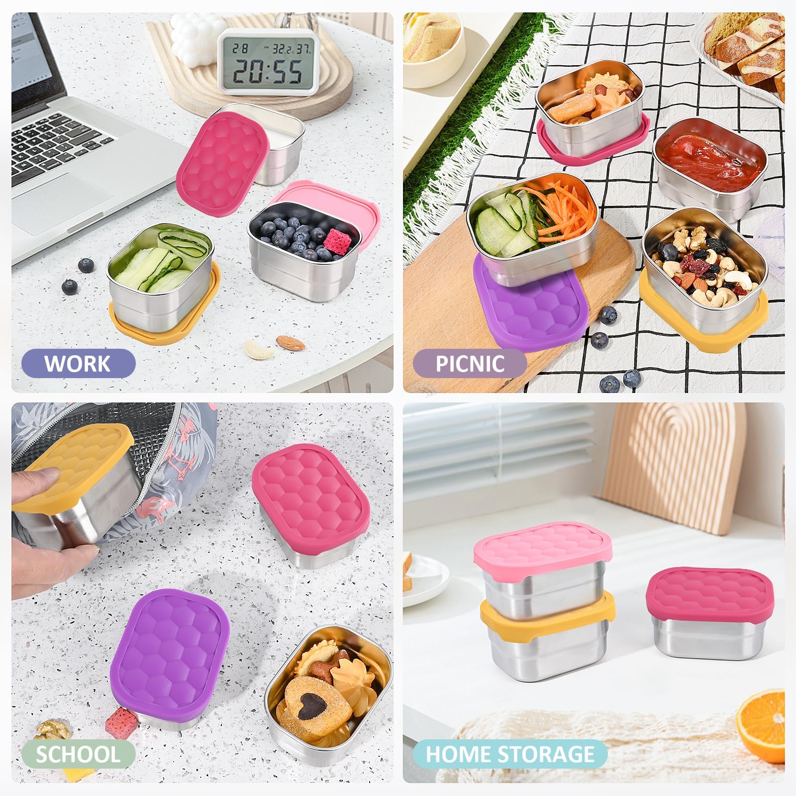 Tanjiae non-toxic materials used in reusable snack containers for kids.