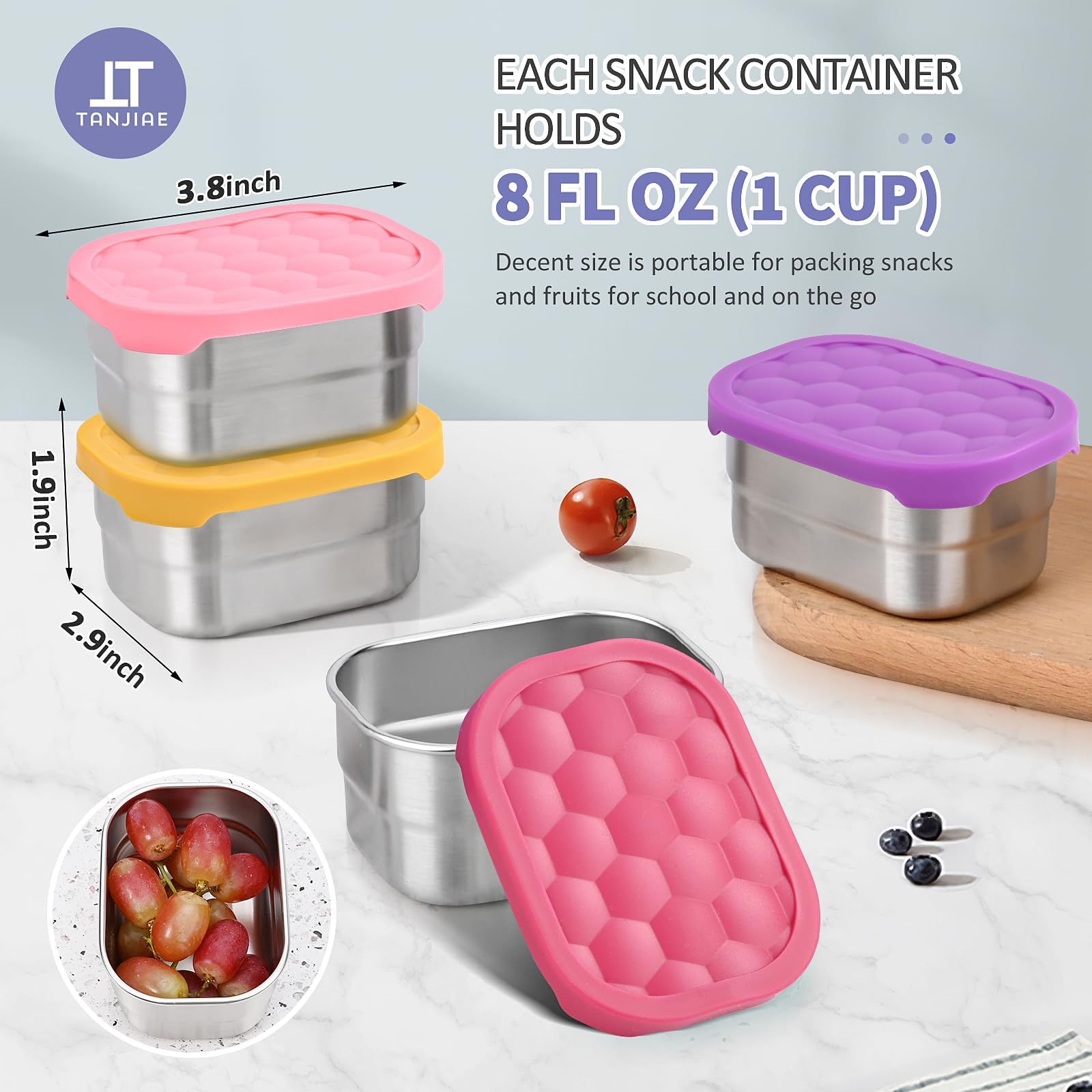 Tanjiae plastic-free kid snack containers support eco-friendly lunch routines.