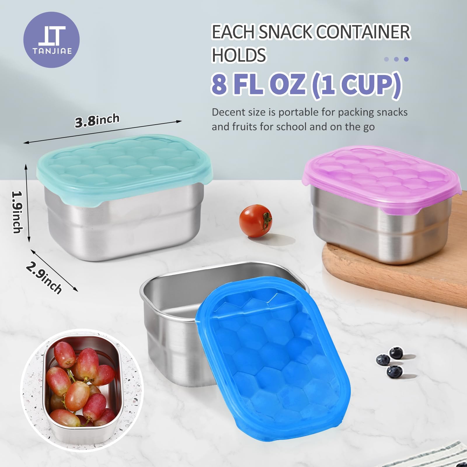 Tanjiae Snack Pro kid-friendly lid open shows easy access for children.