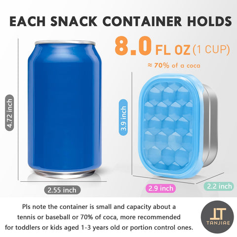 Tanjiae Snack Pro silicone lids close securely, preventing leaks during transport.