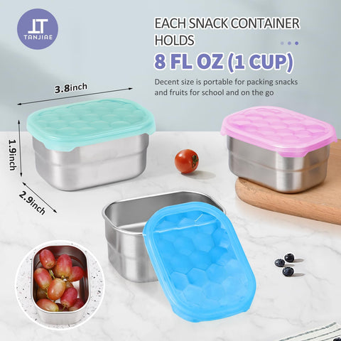 Tanjiae Snack Pro stackable design saves fridge space and keeps food organized.
