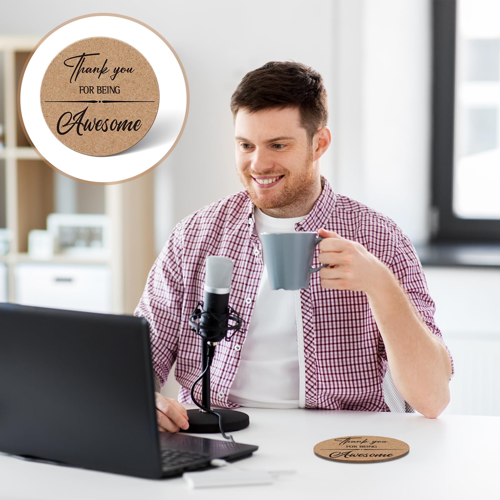 Tanlade coasters ideal for office desk protection and everyday use.