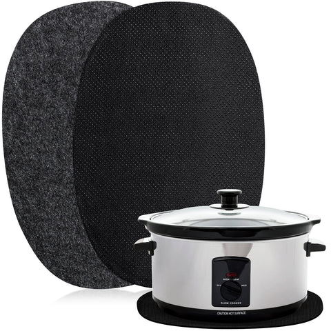 Tanlade oval slow cooker mats, two-pack, for 6-8 qt, stable and heat protected countertops.