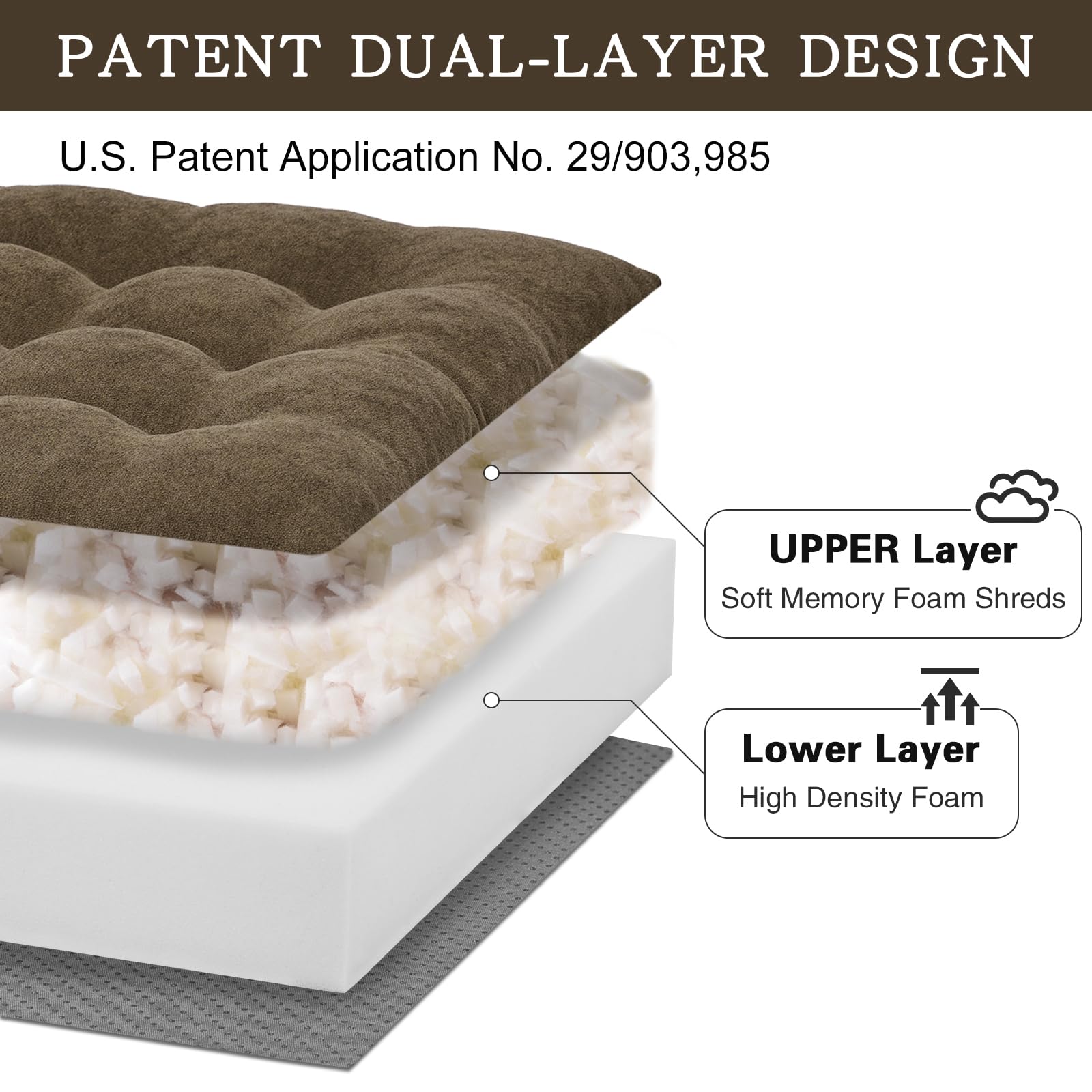 TANYOO recliner cushion non-slip bottom with silicone dots stabilizes any surface.