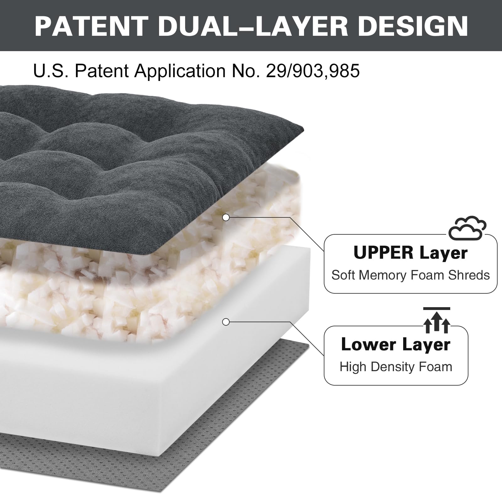 TANYOO cushion with non-slip bottom on sofa surface for stability