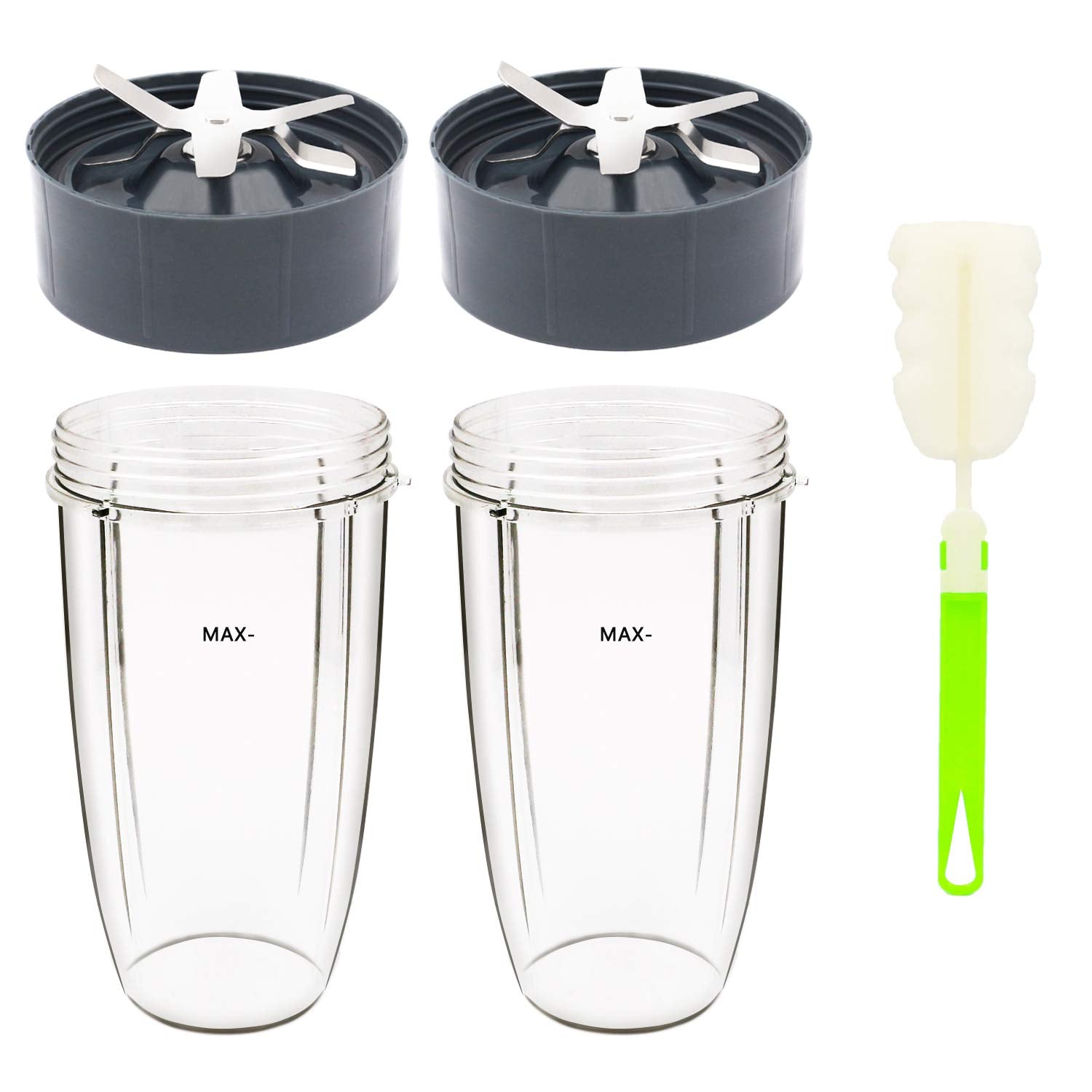 Tanzfrosch 32oz cups paired for Nutribullet compatibility and easy blending.