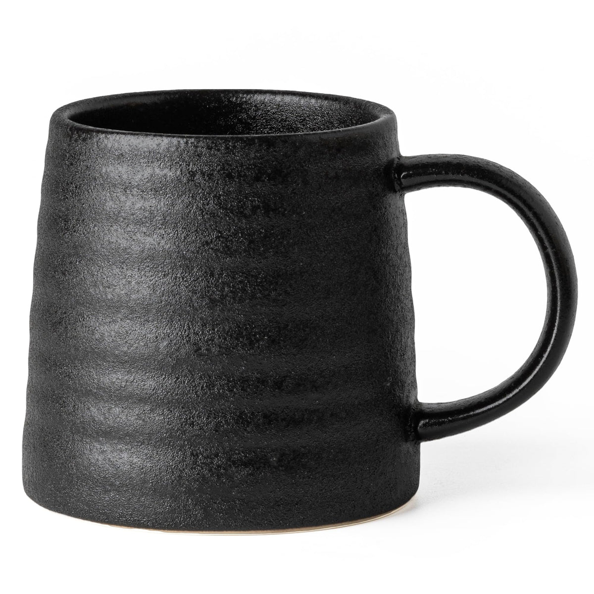 TaoTaojarvie ceramic mug front view in black, 16oz, ideal for daily coffee.