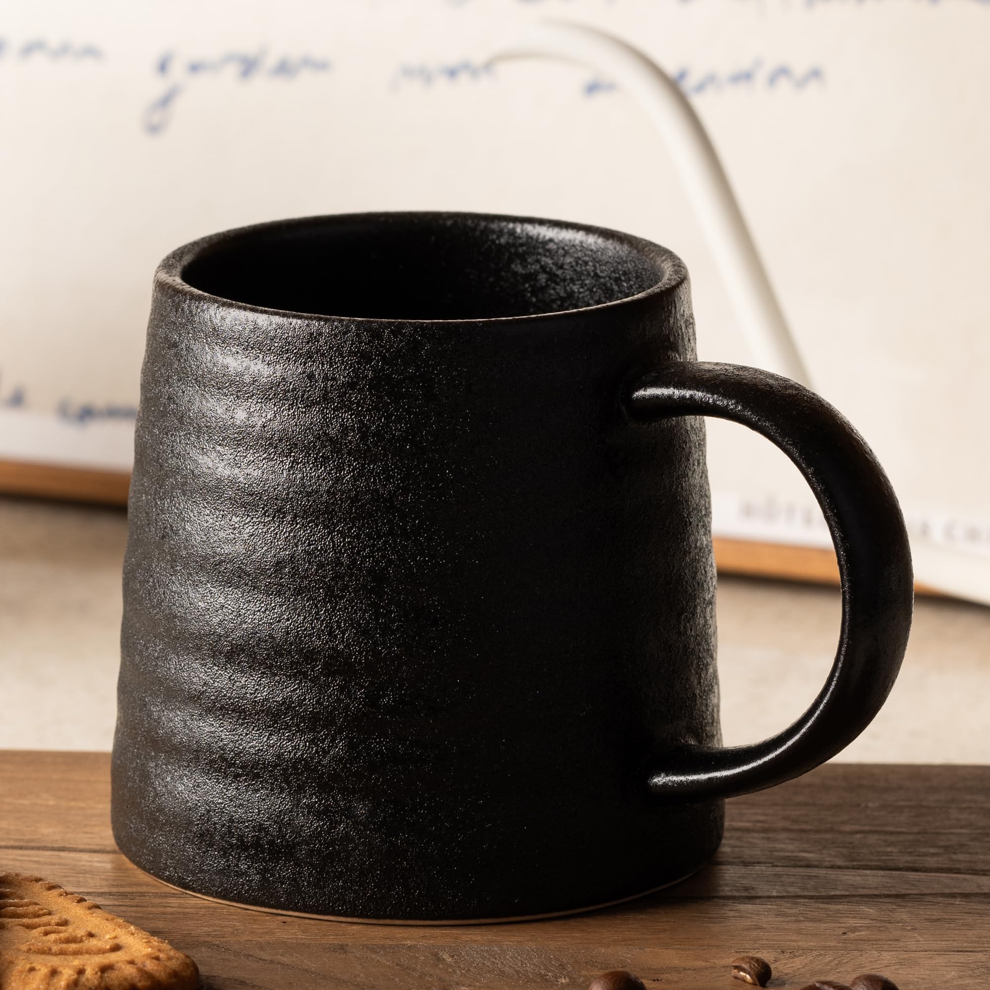 TaoTaojarvie mug in kitchen setting ready for coffee or tea.