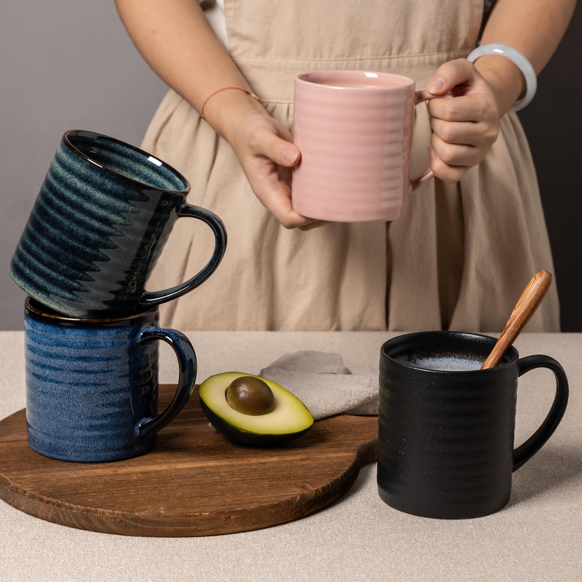TaoTaojarvie glazed craft mug highlights color variations and textures