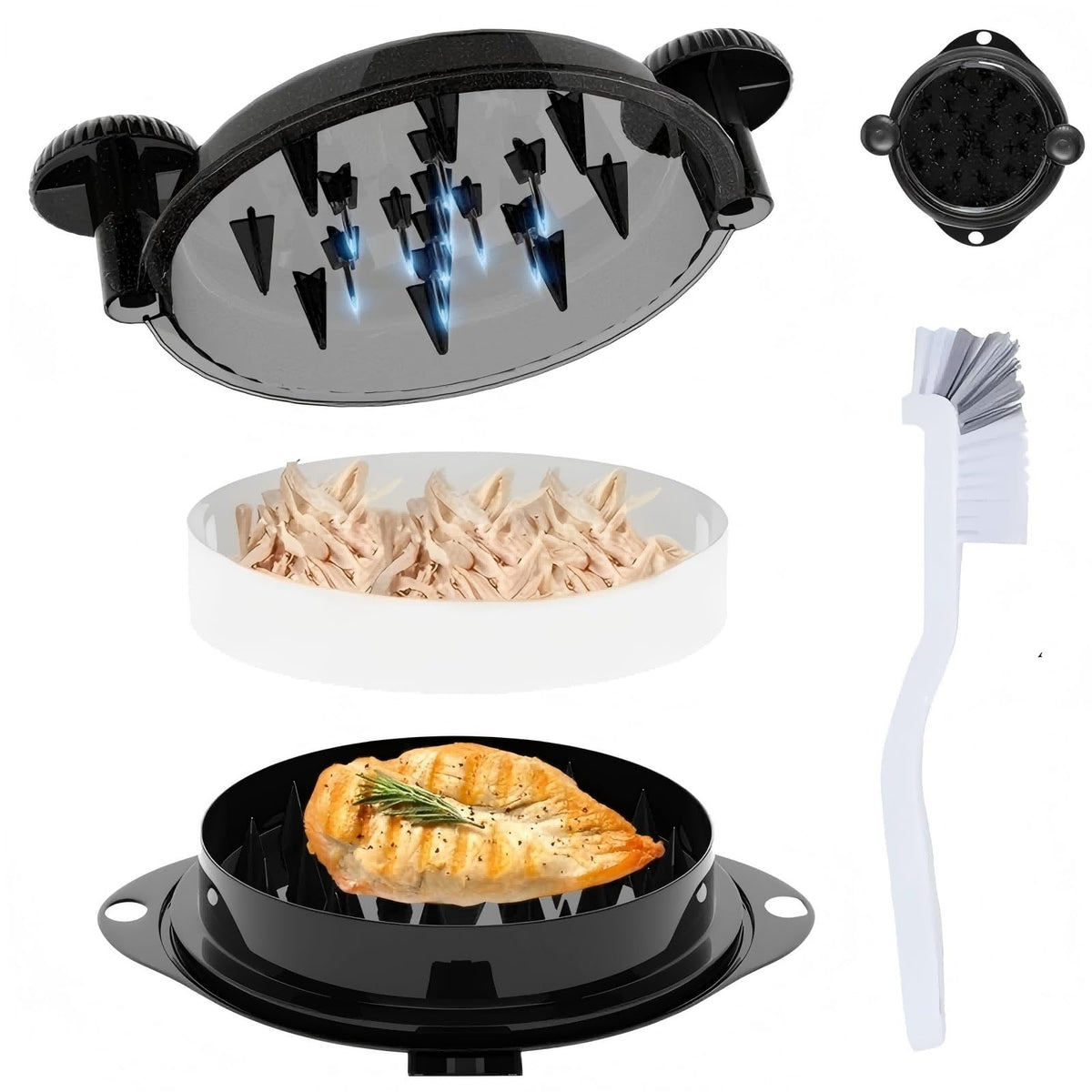 TAREG chicken shredder claws enable fast shredding of cooked meats.