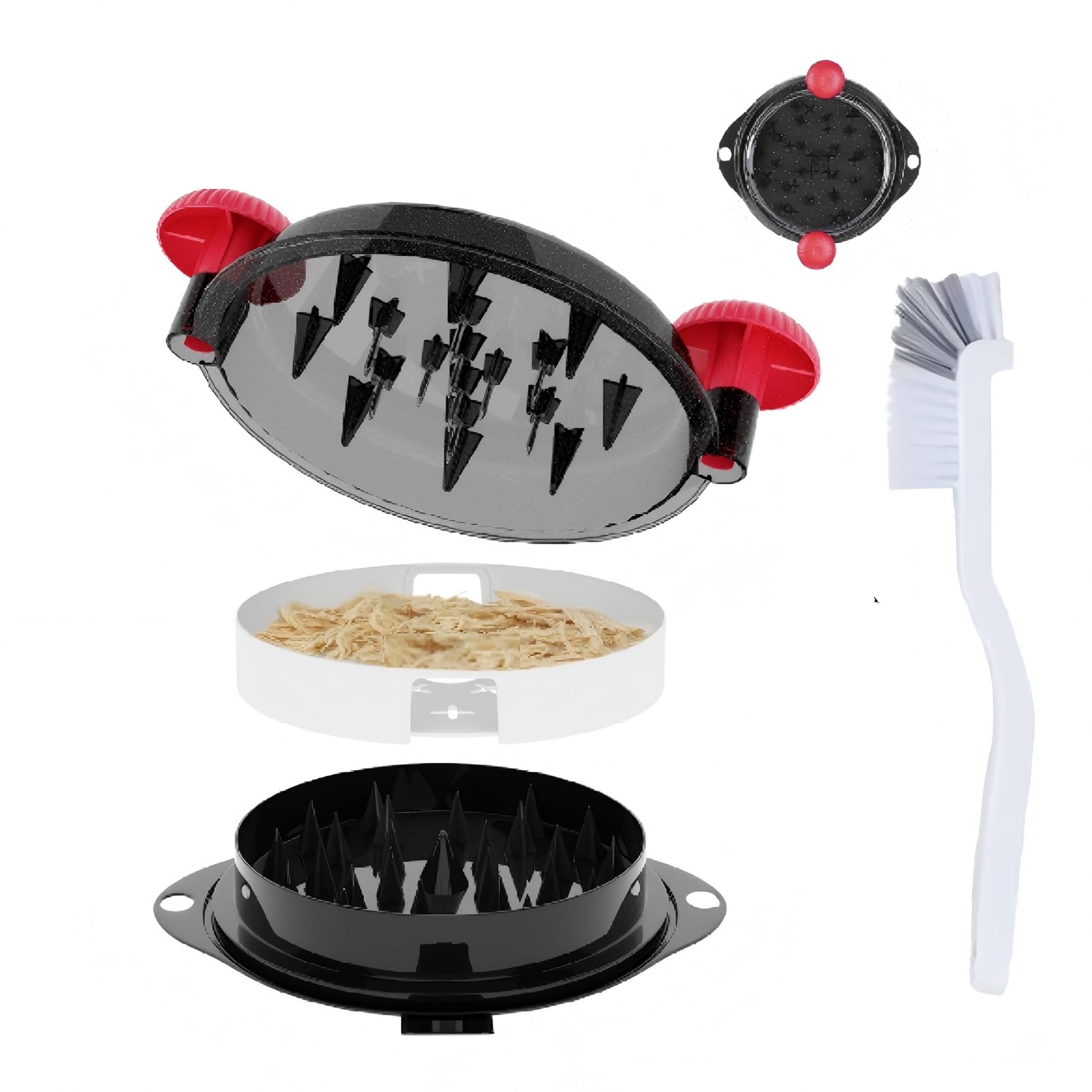 TAREG chicken shredder spikes upgraded for fast, even shredding of cooked meat.