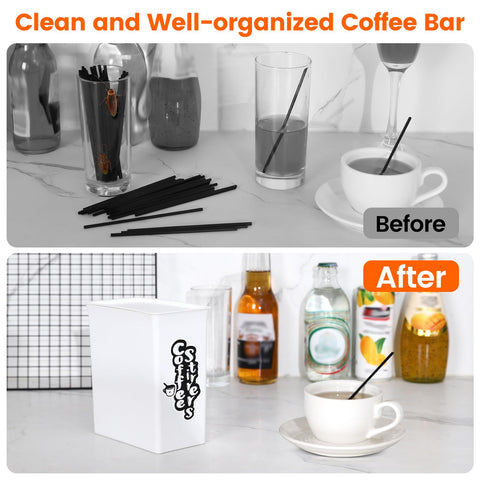 Targihoemt stirrers holder with lid keeps sticks organized and sanitary