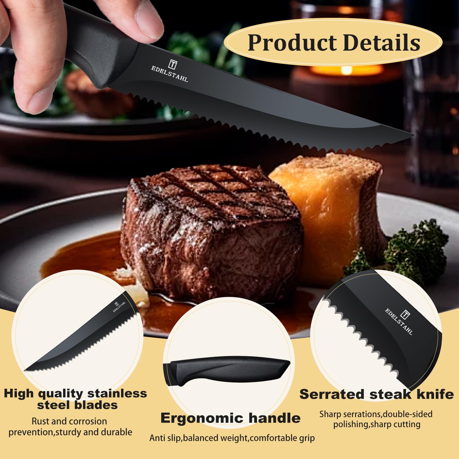 Targzier knife with ergonomic non-slip handle designed for comfort.