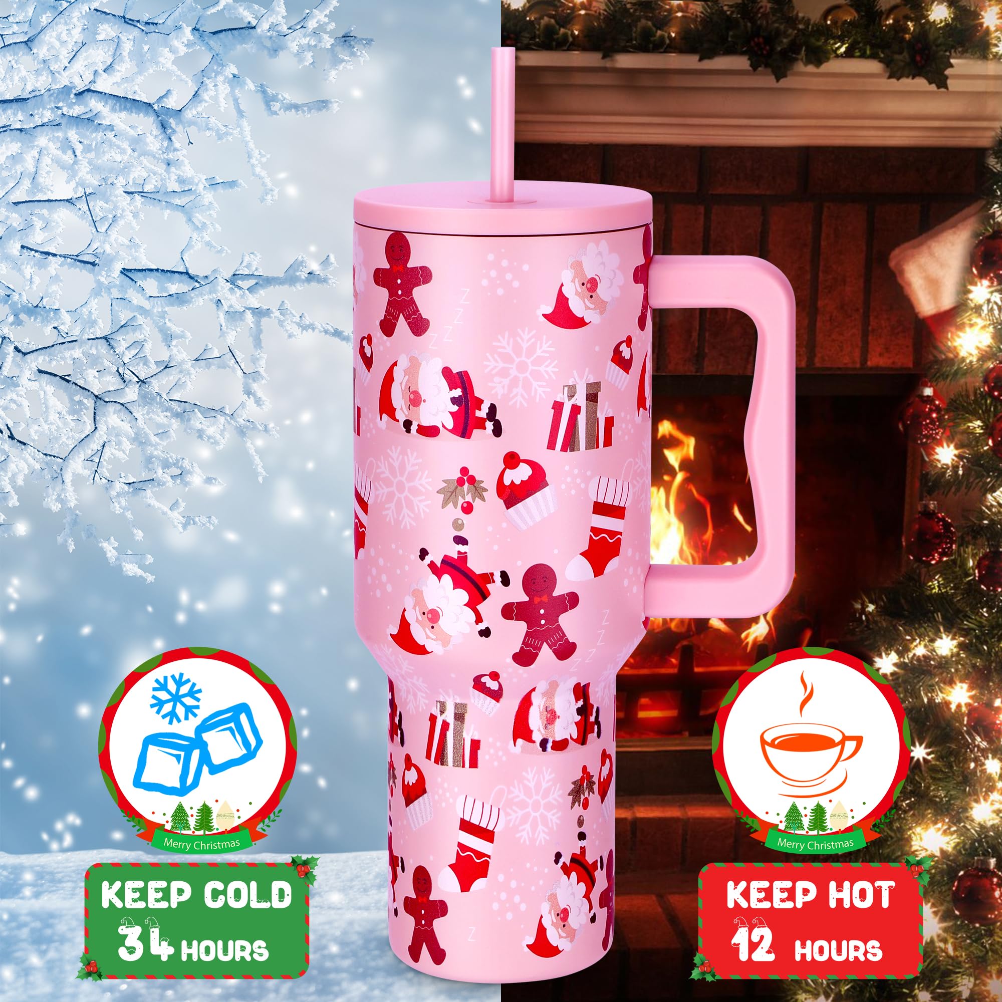 TaroKitc 40oz insulated tumbler with triple-wall vacuum maintains temperature on the move.