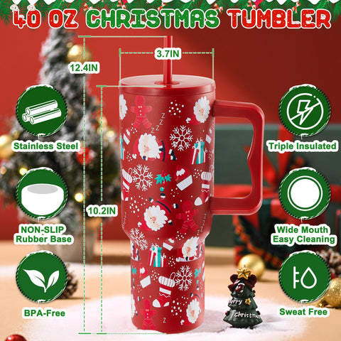 TaroKitc stainless-steel Christmas tumbler emphasizes durable insulation