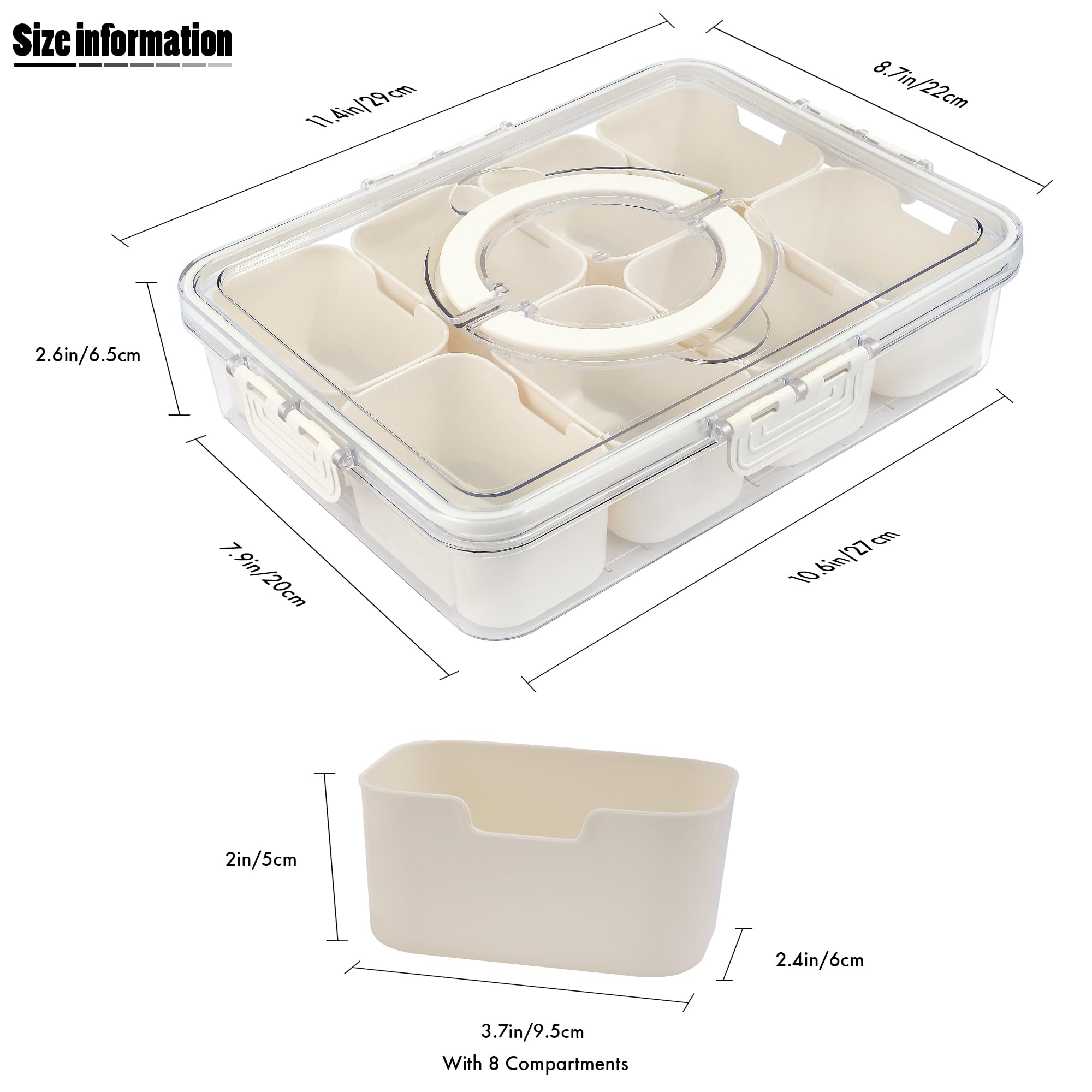 TAROSE Snackle Box lid and handle for easy carrying and stacking