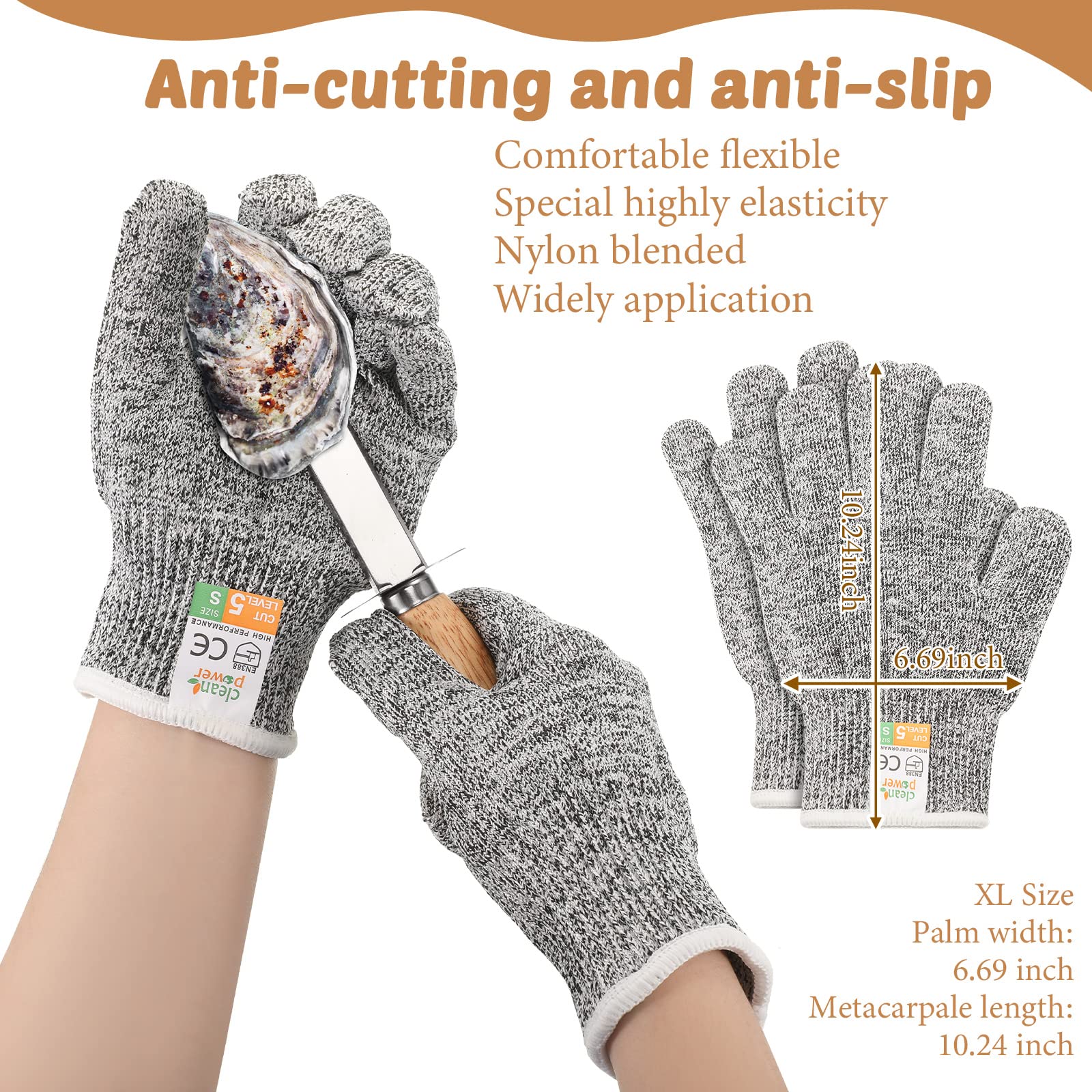 Tarpop stainless steel oyster knife cuts cleanly through shells with minimal effort.