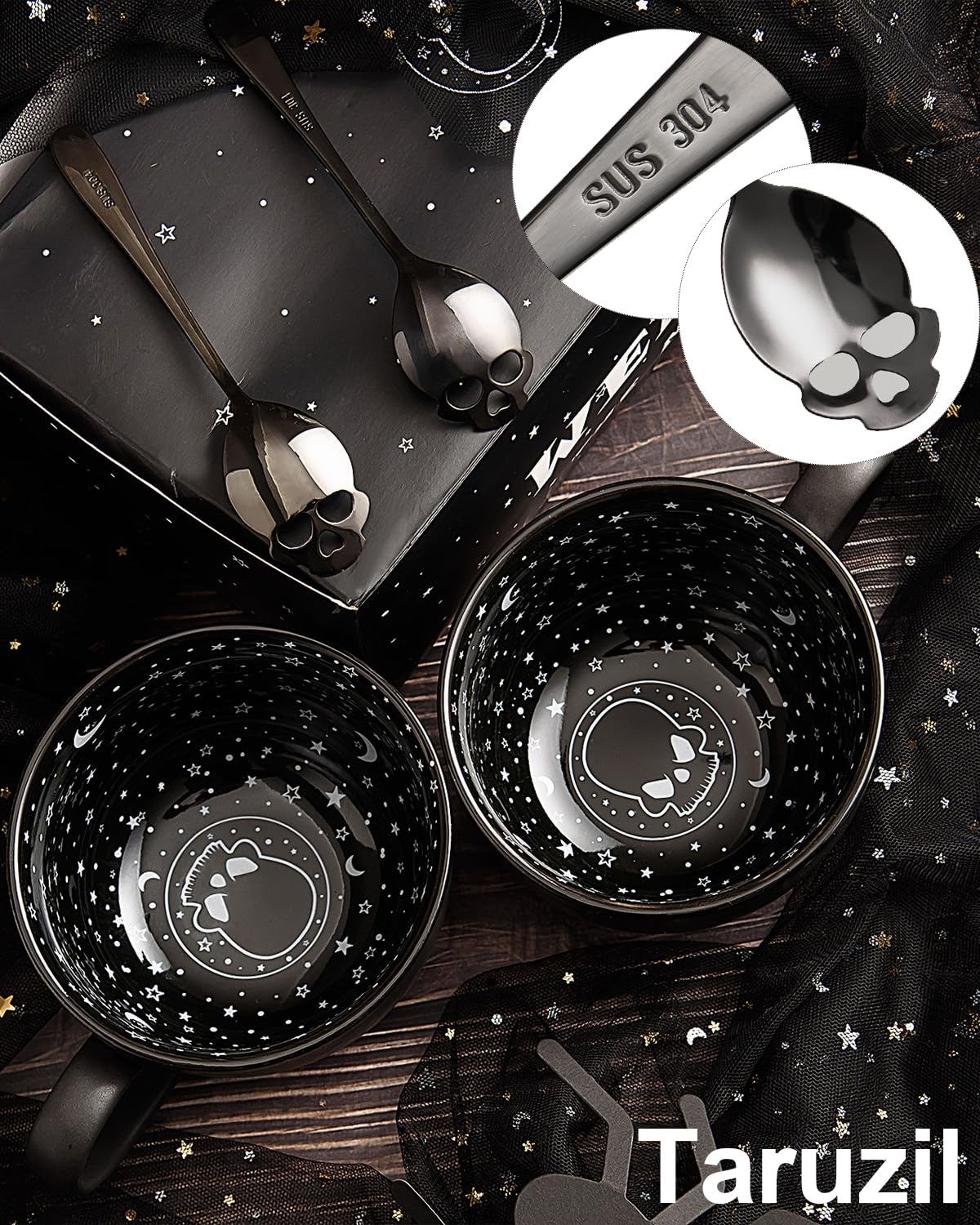 Taruzil gift-packaging mug set ready for gifting on Halloween or holidays.