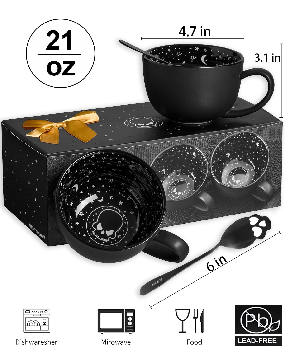 Taruzil gothic kitchen decor mug displayed on a counter or shelf.