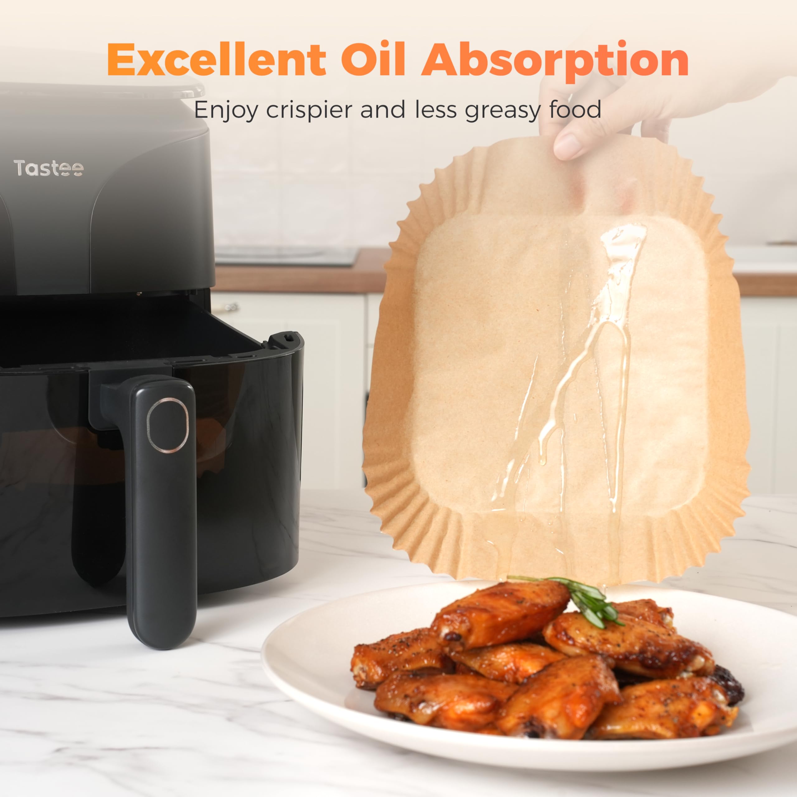 Tastee liners reveal oil-absorption core soaking grease for lighter, crisper bites